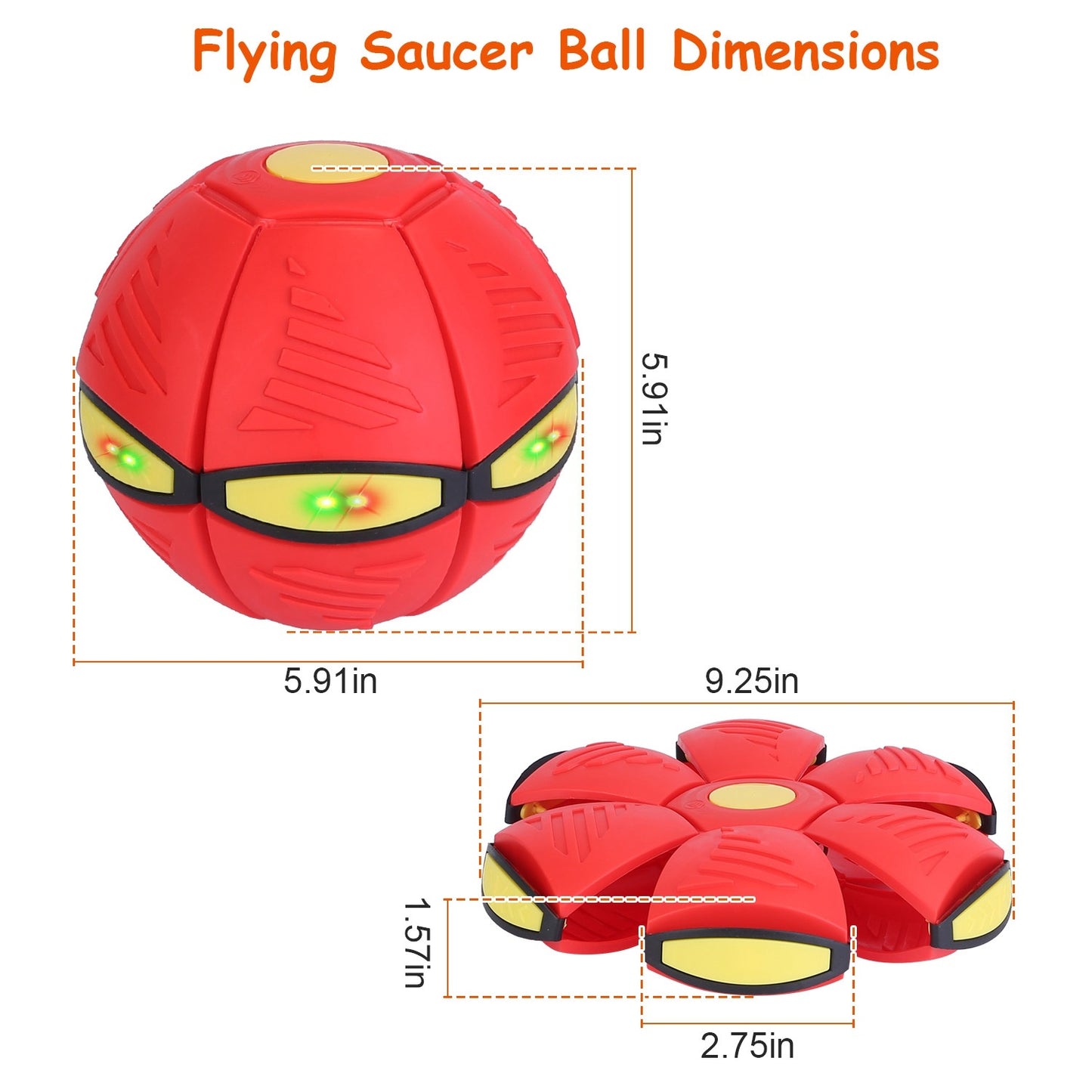 4 Pack Flying Saucer Ball Electric Colorful