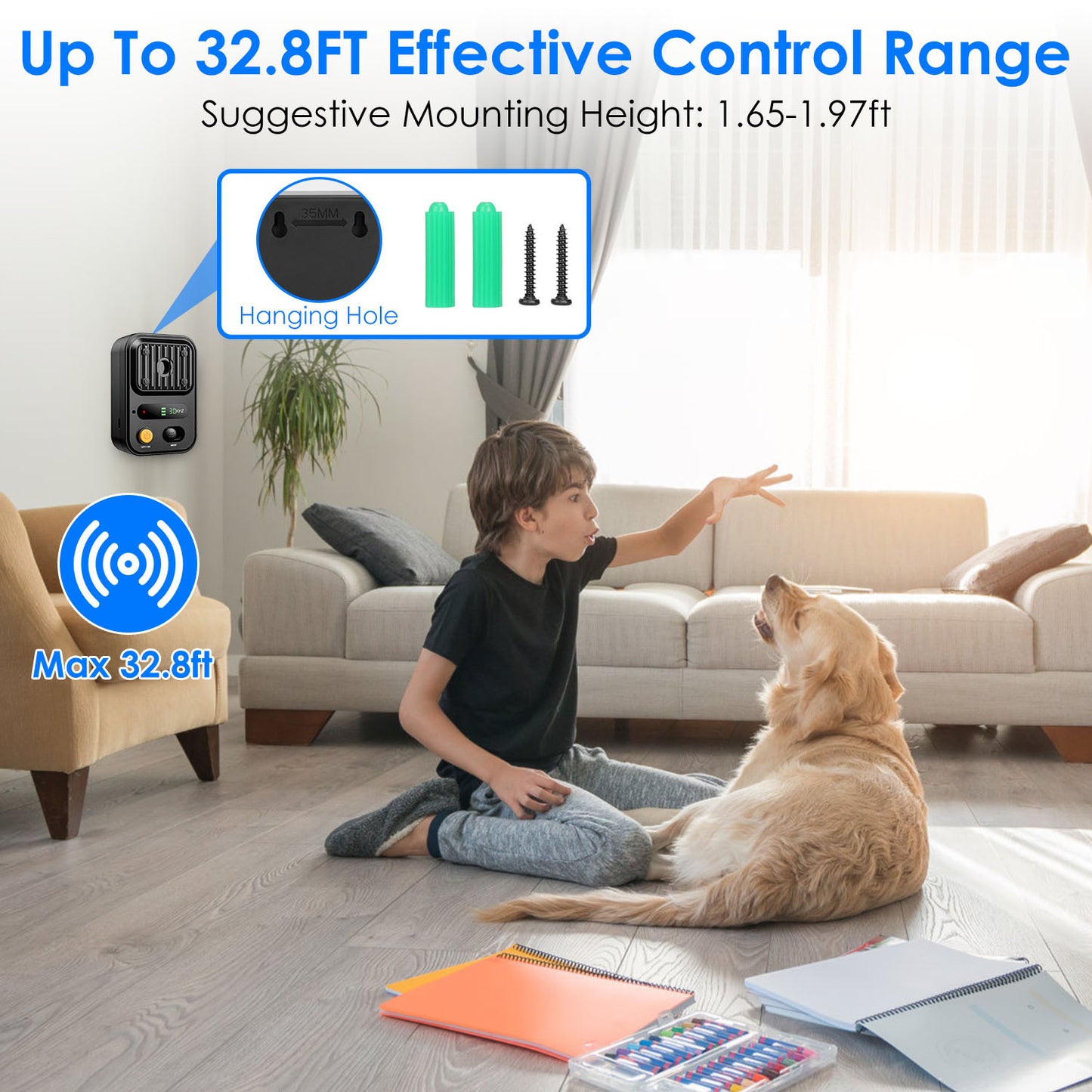 Black-Green Color Options -- 1Pc Ultrasonic Anti-Barking Device Rechargeable Auto Dog Bark Control Deterrent Box Training Device