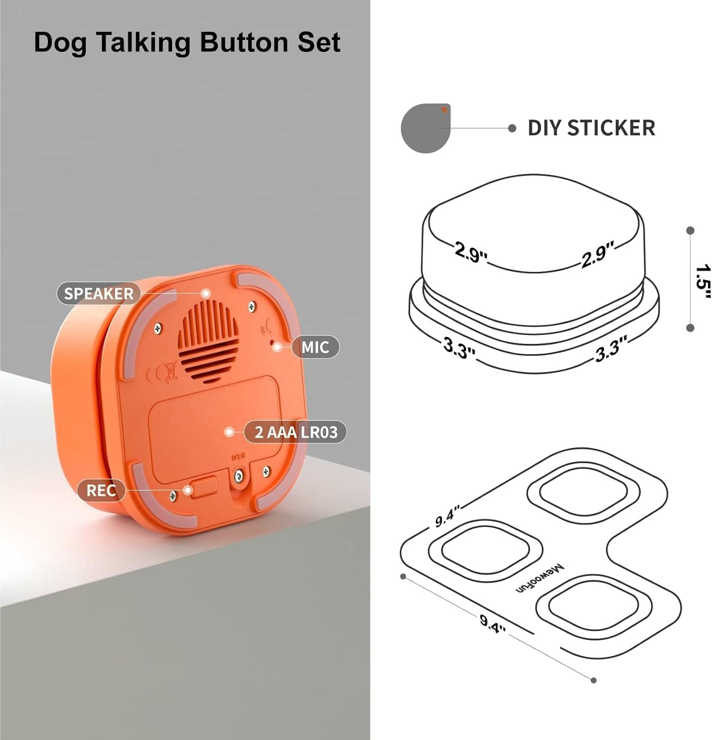 Dog Talking Buttons Set