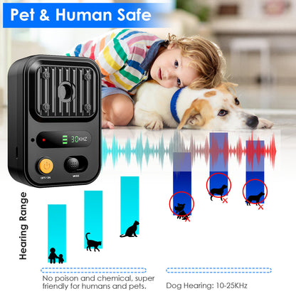 Black-Green Color Options -- 1Pc Ultrasonic Anti-Barking Device Rechargeable Auto Dog Bark Control Deterrent Box Training Device