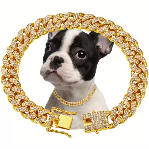 US LOCAL STOCK Hiphoppet Beautiful Hot Sale Luxury Alloy Dog Chain Sparkling Diamond