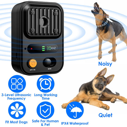 Black-Green Color Options -- 1Pc Ultrasonic Anti-Barking Device Rechargeable Auto Dog Bark Control Deterrent Box Training Device