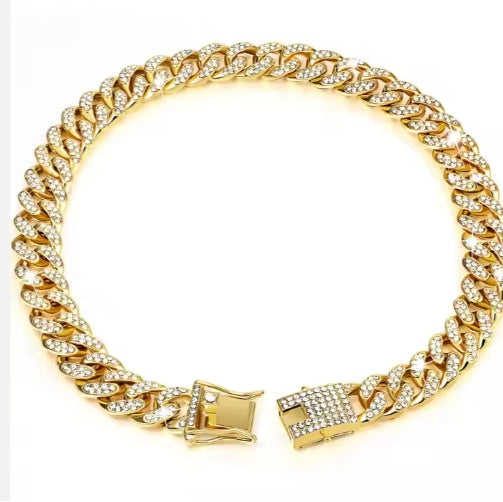 US LOCAL STOCK Hiphoppet Beautiful Hot Sale Luxury Alloy Dog Chain Sparkling Diamond