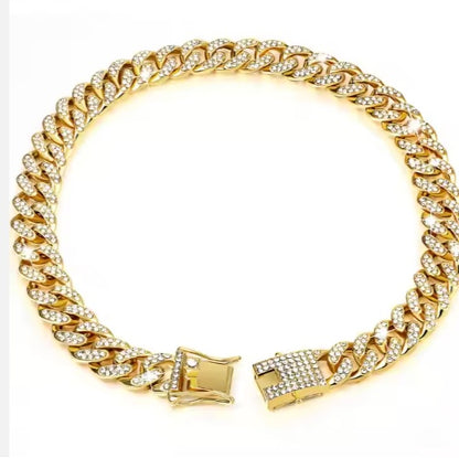 US LOCAL STOCK Hiphoppet Beautiful Hot Sale Luxury Alloy Dog Chain Sparkling Diamond