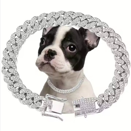 US LOCAL STOCK Hiphoppet Beautiful Hot Sale Luxury Alloy Dog Chain Sparkling Diamond