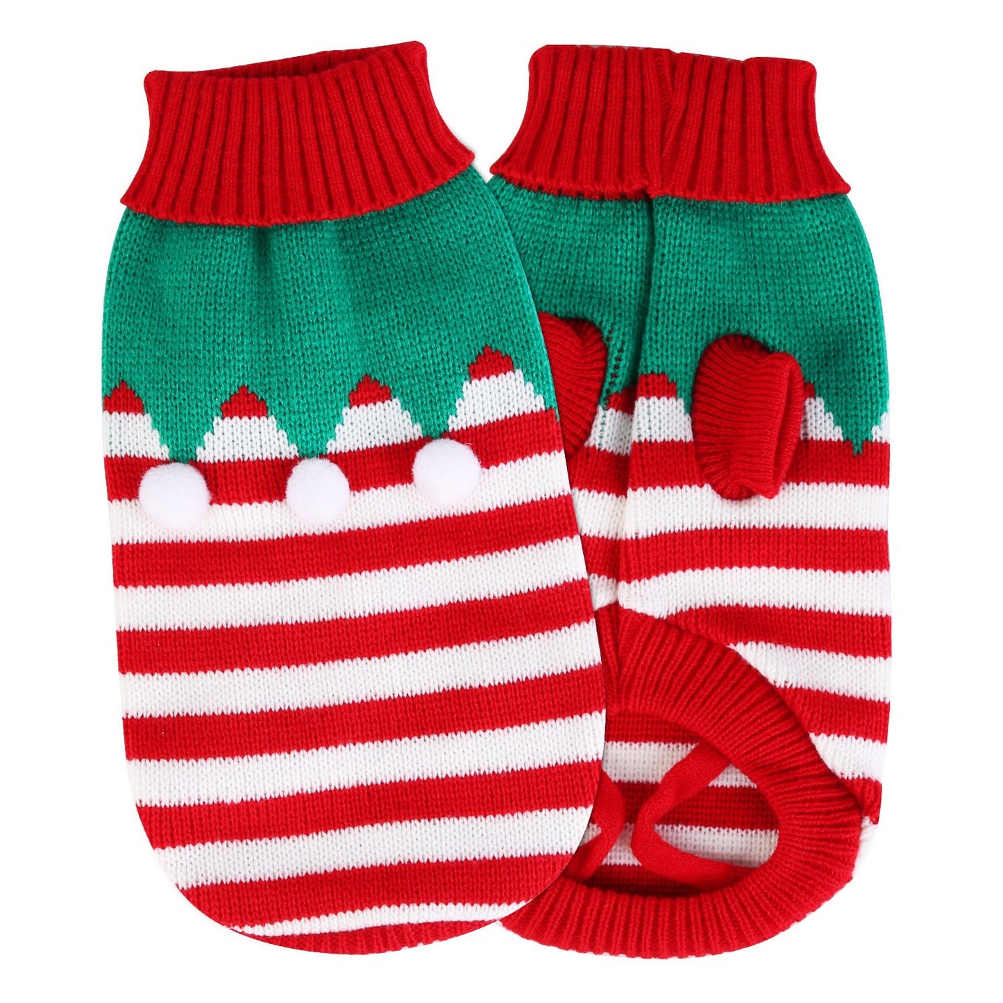 2 Patterns 4 Sizes Option-- 1Pc Pet Christmas Turtleneck Sweater Dog Cat Christmas Clothes