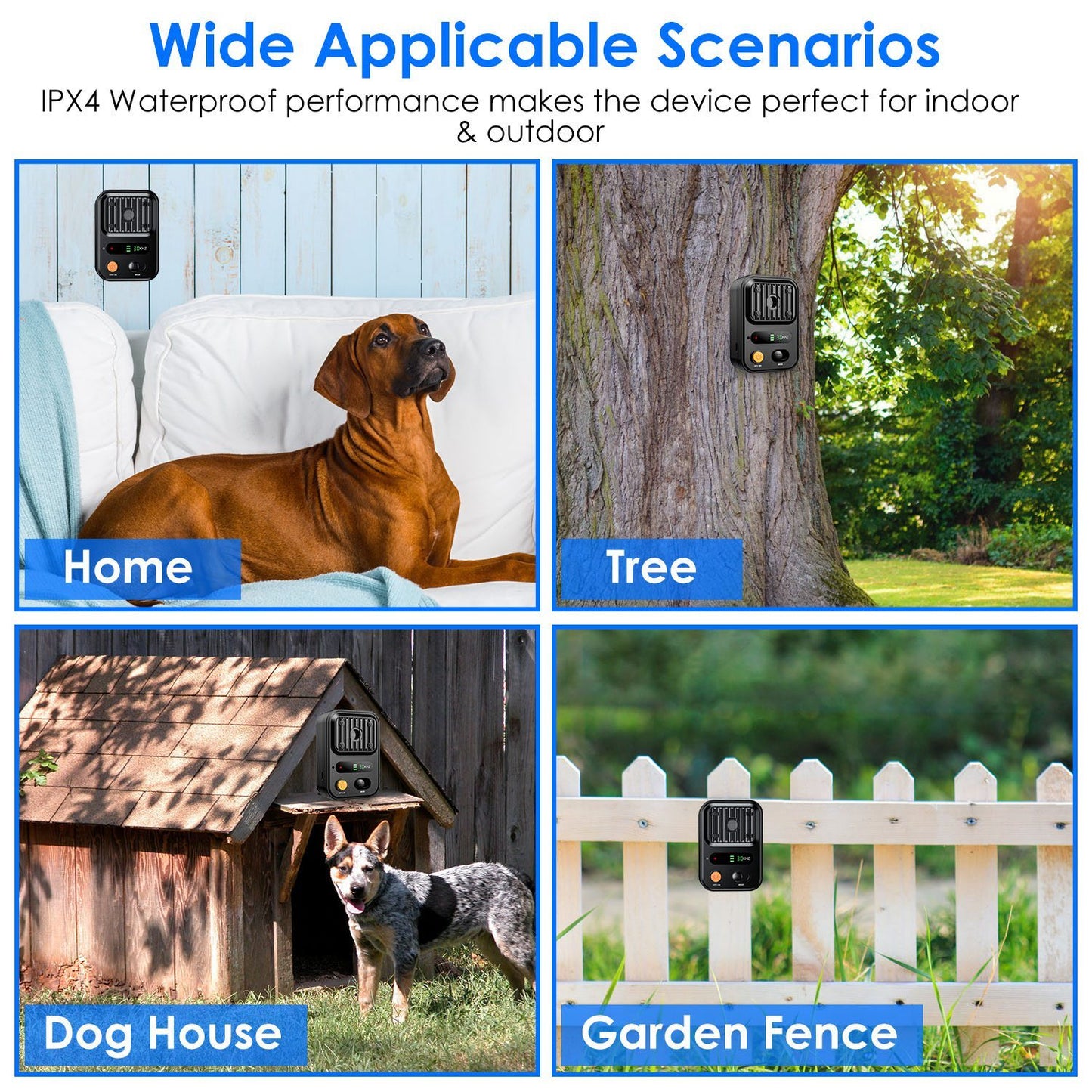 Black-Green Color Options -- 1Pc Ultrasonic Anti-Barking Device Rechargeable Auto Dog Bark Control Deterrent Box Training Device